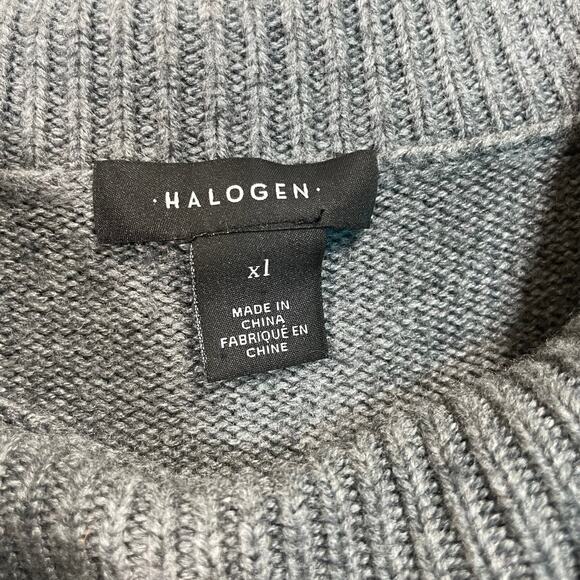 Halogen Women's Gray Tie Shoulder Turtleneck Tunic Sweater - Size XL - Cozycore - Picture 4 of 6